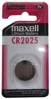 MAXELL LITHIUM BATT CR2025 3V SINGLE BLISTER PACK
