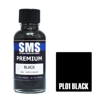 AIR BRUSH PAINT 30ML PREMIUM BLACK ACRYLIC LACQUER SCALE MODELLERS SUPPLY