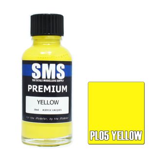 AIR BRUSH PAINT 30ML PREMIUM YELLOW ACRYLIC LACQUER SCALE MODELLERS SUPPLY