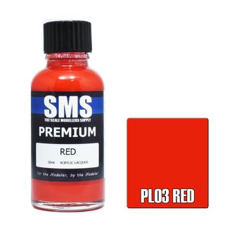 AIR BRUSH PAINT 30ML PREMIUM RED ACRYLIC LACQUER SCALE MODELLERS SUPPLY