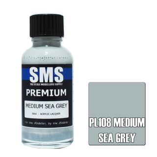 AIR BRUSH PAINT 30ML PREMIUM MEDIUM SEA GREY  ACRYLIC LACQUER SCALE MODELLERS SUPPLY