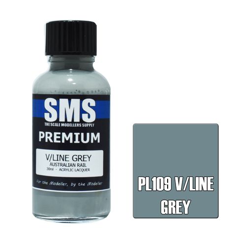 AIR BRUSH PAINT 30ML PREMIUM V/LINE GREY  ACRYLIC LACQUER SCALE MODELLERS SUPPLY