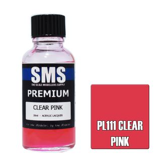 AIR BRUSH PAINT 30ML PREMIUM CLEAR PINK ACRYLIC LACQUER SCALE MODELLERS SUPPLY