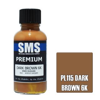 AIR BRUSH PAINT 30ML PREMIUM DARK BROWN 6K  ACRYLIC LACQUER SCALE MODELLERS SUPPLY