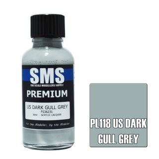 AIR BRUSH PAINT 30ML PREMIUM US DARK GULL GREY  ACRYLIC LACQUER SCALE MODELLERS SUPPLY