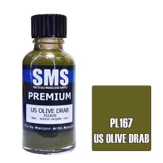 AIR BRUSH PAINT 30ML PREMIUM US OLIVE DRAB ACRYLIC LACQUER SCALE MODELLERS SUPPLY