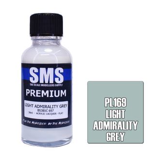 AIR BRUSH PAINT 30ML PREMIUM LIGHT ADMIRALITY GREY  ACRYLIC LACQUER SCALE MODELLERS SUPPLY