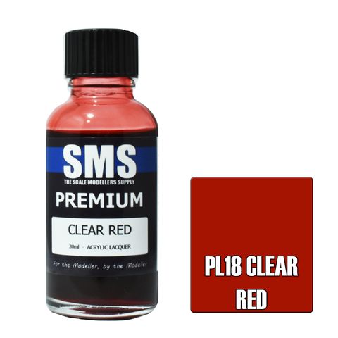 AIR BRUSH PAINT 30ML PREMIUM CLEAR RED ACRYLIC LACQUER SCALE MODELLERS SUPPLY