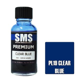 AIR BRUSH PAINT 30ML PREMIUM CLEAR BLUE ACRYLIC LACQUER SCALE MODELLERS SUPPLY