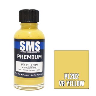 AIR BRUSH PAINT 30ML PREMIUM VR YELLOW  ACRYLIC LACQUER SCALE MODELLERS SUPPLY