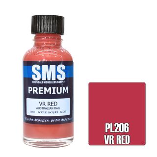 AIR BRUSH PAINT 30ML PREMIUM VR RED  ACRYLIC LACQUER SCALE MODELLERS SUPPLY