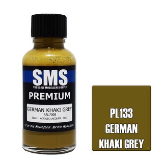 AIR BRUSH PAINT 30ML PREMIUM GERMAN KHAKI GREY  ACRYLIC LACQUER SCALE MODELLERS SUPPLY