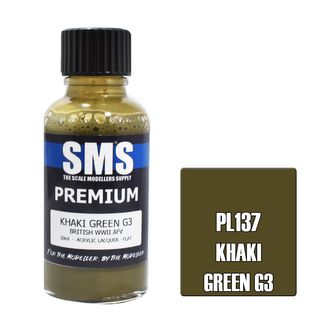 AIR BRUSH PAINT 30ML PREMIUM KHAKI GREEN G3 ACRYLIC LACQUER SCALE MODELLERS SUPPLY