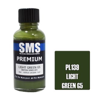 AIR BRUSH PAINT 30ML PREMIUM LIGHT GREEN G5  ACRYLIC LACQUER SCALE MODELLERS SUPPLY