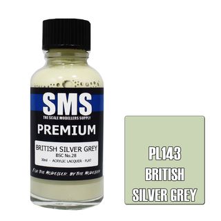 AIR BRUSH PAINT 30ML PREMIUM BRITISH SILVER GREY ACRYLIC LACQUER SCALE MODELLERS SUPPLY