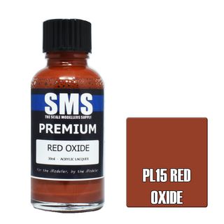 AIR BRUSH PAINT 30ML PREMIUM RED OXIDE  ACRYLIC LACQUER SCALE MODELLERS SUPPLY