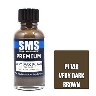 AIR BRUSH PAINT 30ML PREMIUM VERY DARK BROWN SCC NO.1A  ACRYLIC LACQUER SCALE MODELLERS SUPPLY
