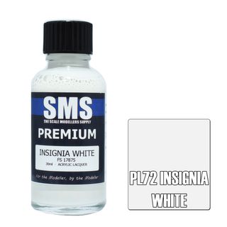 AIR BRUSH PAINT 30ML PREMIUM INSIGNIA WHITE  ACRYLIC LACQUER SCALE MODELLERS SUPPLY
