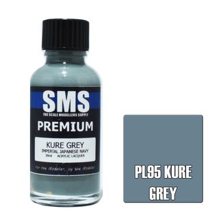 AIRBRUSH PAINT 30ML PREMIUM KURE GREY (IJN) ACRYLIC LACQUER SCALE MODELLERS SUPPLY