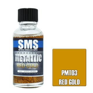 AIRBRUSH PAINT 30ML METALLIC RED GOLD ACRYLIC LACQUER SCALE MODELLERS SUPPLY
