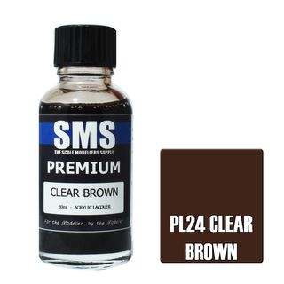AIR BRUSH PAINT 30ML PREMIUM CLEAR BROWN ACRYLIC LACQUER SCALE MODELLERS SUPPLY