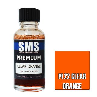 AIR BRUSH PAINT 30ML PREMIUM CLEAR ORANGE ACRYLIC LACQUER SCALE MODELLERS SUPPLY