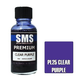 AIRBRUSH PAINT 30ML PREMIUM CLEAR PURPLE ACRYLIC LACQUER SCALE MODELLERS SUPPLY