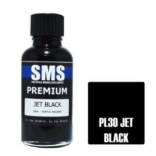 AIR BRUSH PAINT 30ML PREMIUM JET BLACK ACRYLIC LACQUER SCALE MODELLERS SUPPLY