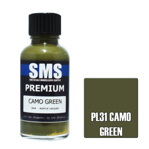 AIR BRUSH PAINT 30ML PREMIUM CAMO GREEN  ACRYLIC LACQUER SCALE MODELLERS SUPPLY