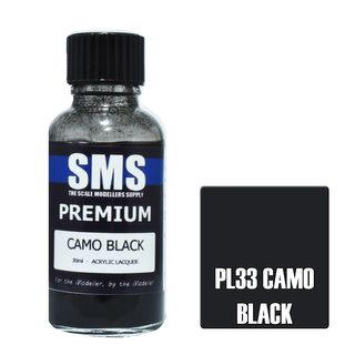 AIR BRUSH PAINT 30ML PREMIUM CAMO BLACK  ACRYLIC LACQUER SCALE MODELLERS SUPPLY