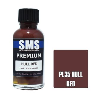AIR BRUSH PAINT 30ML PREMIUM HULL RED  ACRYLIC LACQUER SCALE MODELLERS SUPPLY