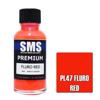 AIRBRUSH PAINT 30ML PREMIUM FLURO RED ACRYLIC LACQUER SCALE MODELLERS SUPPLY