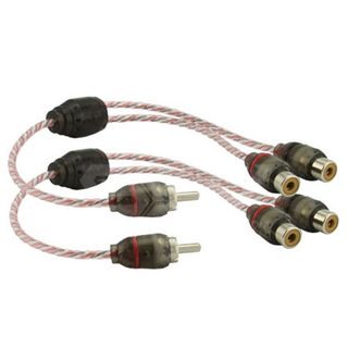 DNA PRO SPEC RCA Y-LEAD 1X MALE RCA TO 2X FEMALE RCA RED (PAIR)