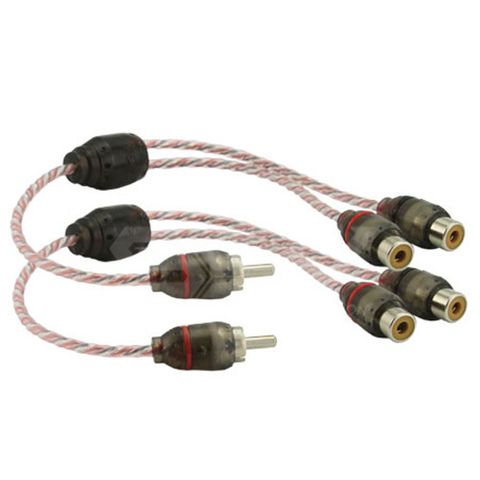DNA PRO SPEC RCA Y-LEAD 1X MALE RCA TO 2X FEMALE RCA RED (PAIR)
