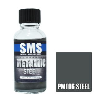 AIRBRUSH PAINT 30ML METALLIC STEEL ACRYLIC LACQUER SCALE MODELLERS SUPPLY