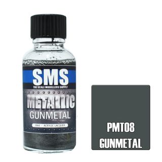 AIR BRUSH PAINT 30ML METALLIC GUNMETAL  ACRYLIC LACQUER SCALE MODELLERS SUPPLY