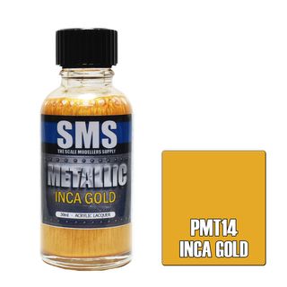 AIR BRUSH PAINT 30ML METALLIC INCA GOLD  ACRYLIC LACQUER SCALE MODELLERS SUPPLY
