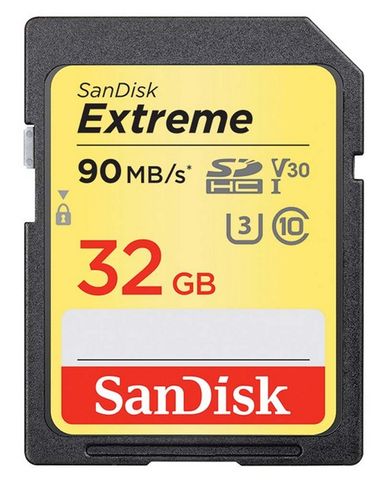 SANDISK EXTREME SDHC 32GB UP TO R100MB/S SD CARD CLASS 10 U3 V30