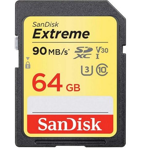 SANDISK EXTREME SDXC 64GB UP TO 150MB/S SD CARD CLASS 10 U3 V30