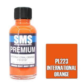 AIRBRUSH PAINT 30ML PREMIUM INTERNATIONAL ORANGE ACRYLIC LACQUER SCALE MODELLERS SUPPLY