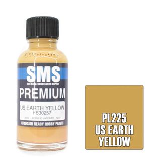 AIRBRUSH PAINT 30ML PREMIUM US EARTH YELLOW ACRYLIC LACQUER SCALE MODELLERS SUPPLY