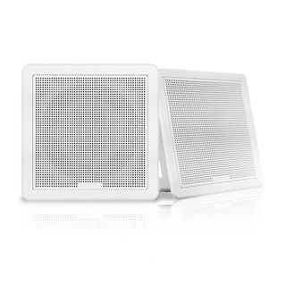 FUSION FM SERIES 6.5" 120-WATT SQUARE WHITE FLUSH MOUNT MARINE SPEAKERS (PAIR)