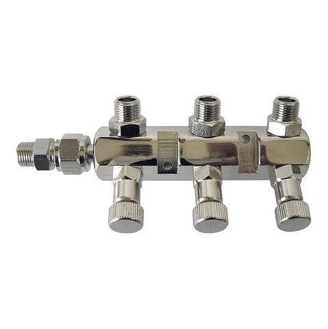 SPARMAX MANIFOLD WITH INDIVIDUAL SHUT OFF 3 OUTLET 1/4"
