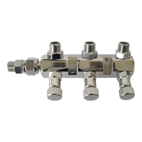 SPARMAX MANIFOLD WITH INDIVIDUAL SHUT OFF 3 OUTLET 1/8"