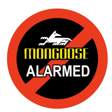 SET OF TWO MONGOOSE EXTERNAL WINDOW STICKERS