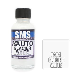 AIRBRUSH PAINT 30ML AUTO COLOUR GLACIER WHITE SCALE MODELLERS SUPPLY