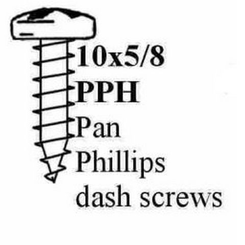 10 X 5/8" PAN PHILLIPS STP SCREW BLACK - BAG OF 100