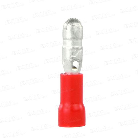 RED MALE BULLET TERMINALS 4MM - PACK OF 100
