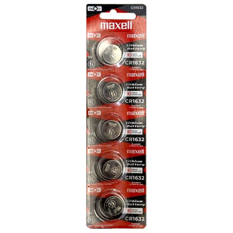 Maxell Lithium Button Cell Battery Cr1220 3V Pack 5 Batteries Multicolor