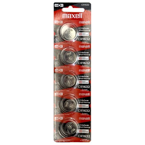 MAXELL LITHIUM BATTERY CR1632 3V COIN CELL 5 PACK